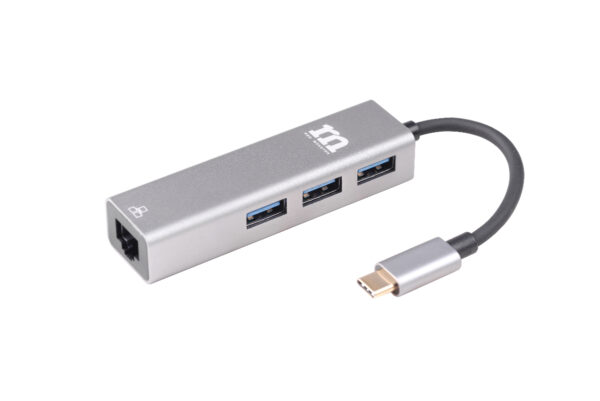 Red Monster Hybrid AirNergy 4 IN 1 USB-C HUB TO USB3.0X0.3 + ETHERNET (9 CM) (Space Grey)
