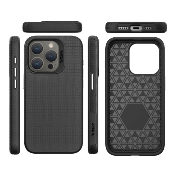 Red Monster Armour Tough Naked Hard (Hybrid Mag Black) for iPhone 15 Series - Image 2