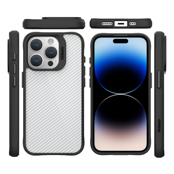 Red Monster Armour Tough Naked Hard (Pure Carbon Clear) for iPhone 15 Series - Image 2
