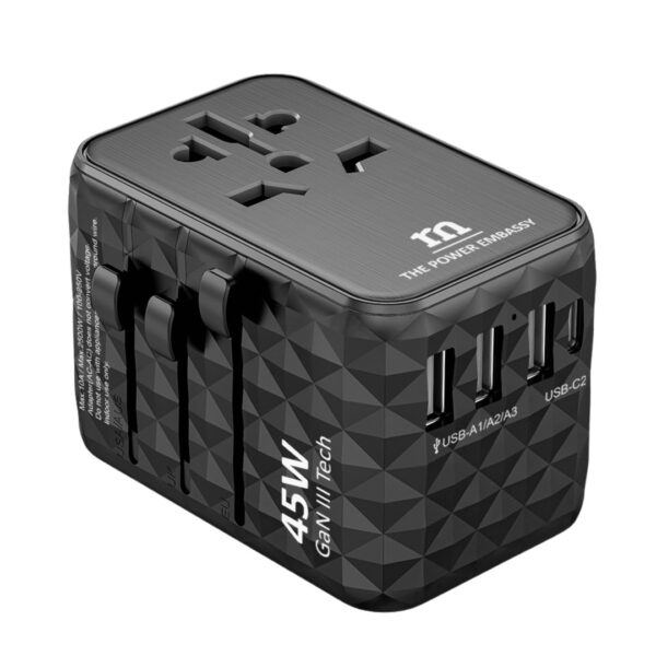 Red Monster WORLD PLUG STANDARD - PD 45W Universal Travel Adapter | Powered with GaN Technology