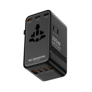 Red Monster MY WORLD PLUG | PD 205W Universal Travel Adapter | Powered with GaN Technology